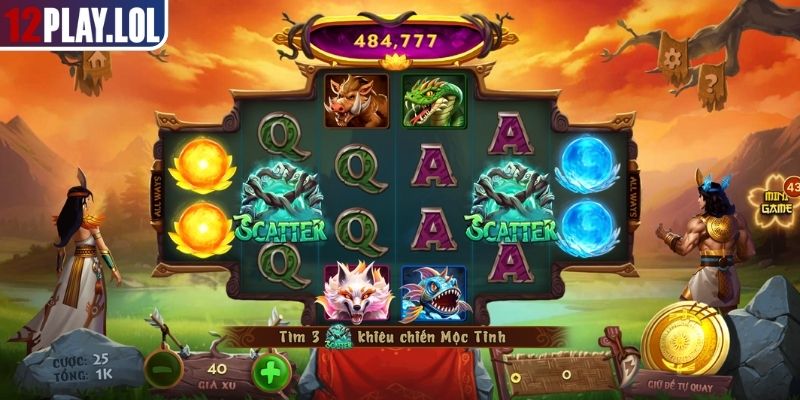 Đại Chiến Mộc Tinh 12Play - Game Slot Đẳng Cấp Cho Bet Thủ 3 Quan sát quy luật Đại Chiến Mộc Tinh xuất hiện wild và scatter