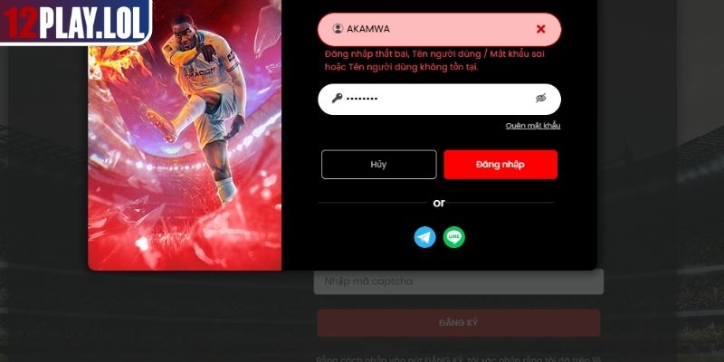 Đăng Nhập 12Play Dễ Dàng Với Điều Kiện Và Hướng Dẫn Từ A-Z 3 Lỗi mã xác minh không hợp lệ khi đăng nhập