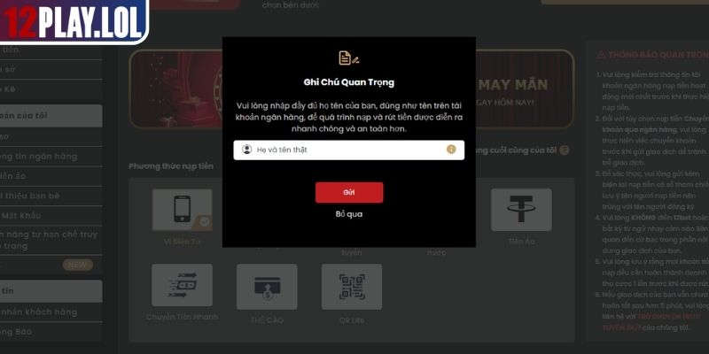 Những lưu ý đảm bảo nạp tiền 12Play diễn ra suôn sẻ